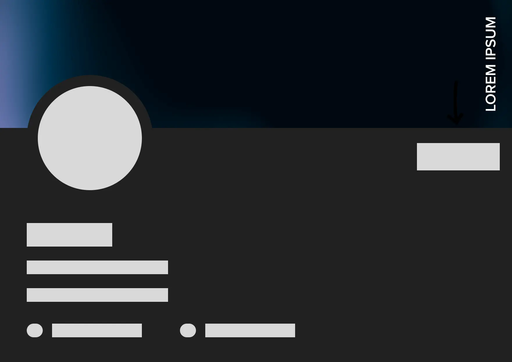 Set of twitter profile page wireframes