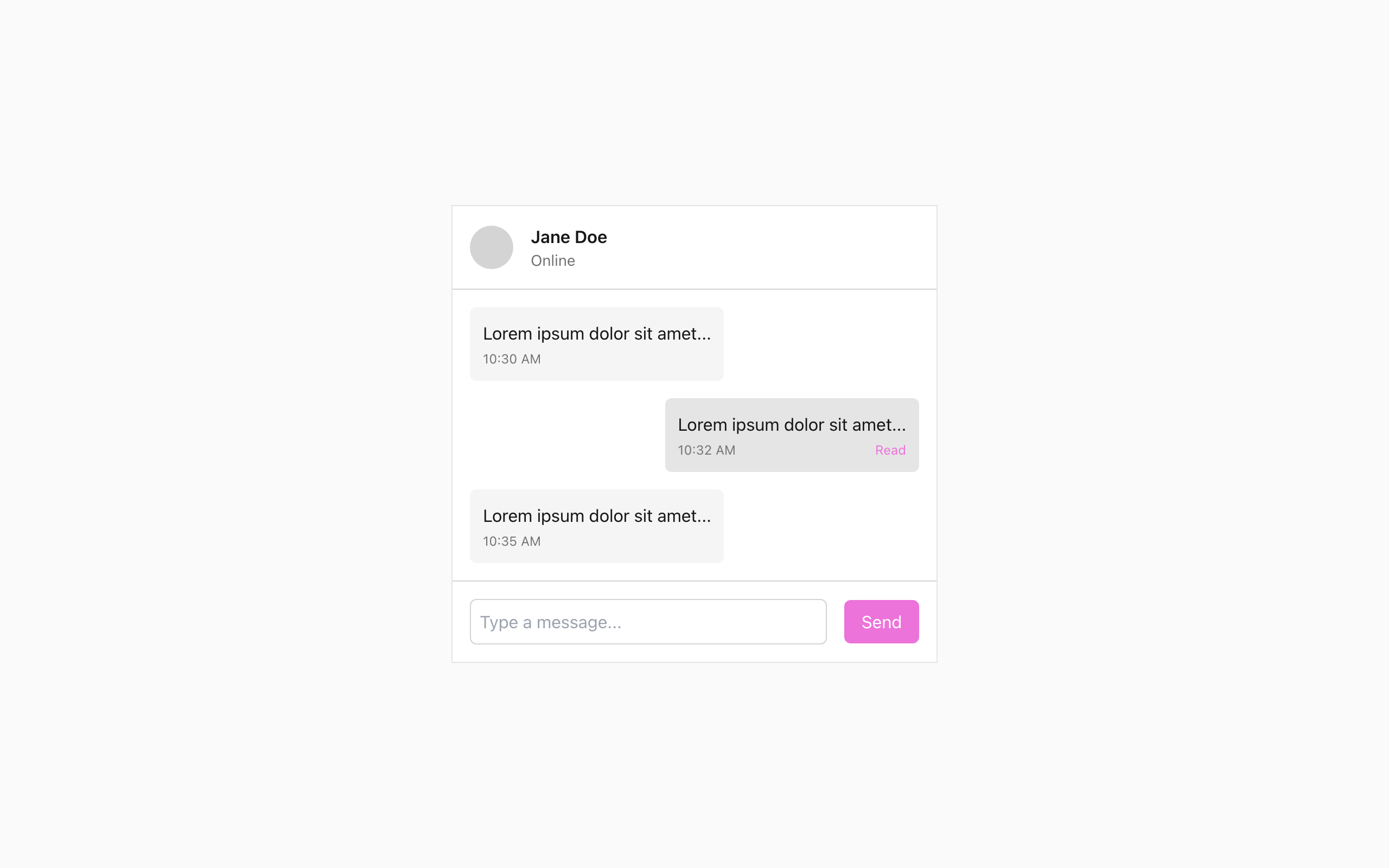 Wireframe example for Chat Detail