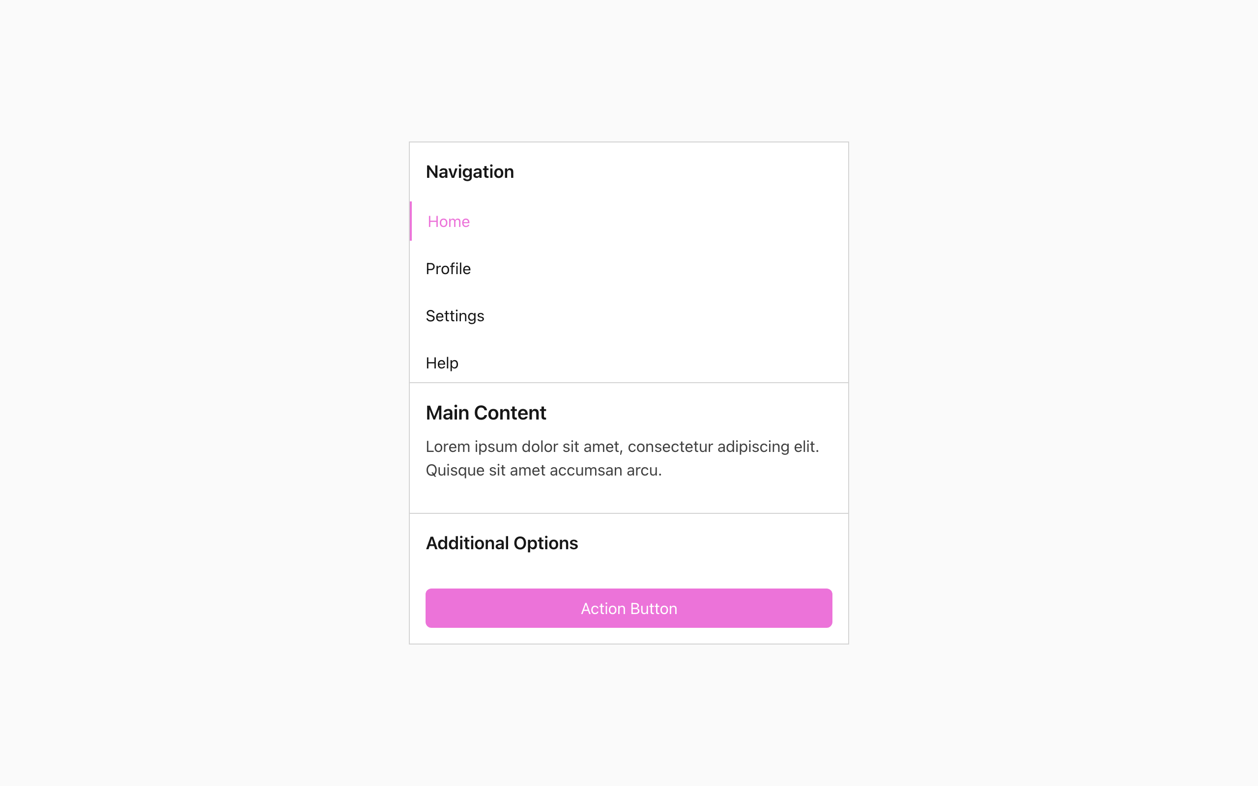 Wireframe example for Drawer & Sheet