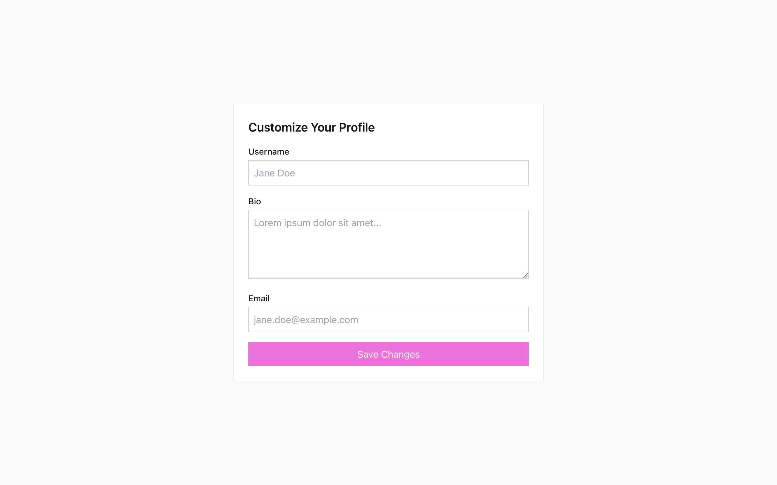 Wireframe example for Editable Text