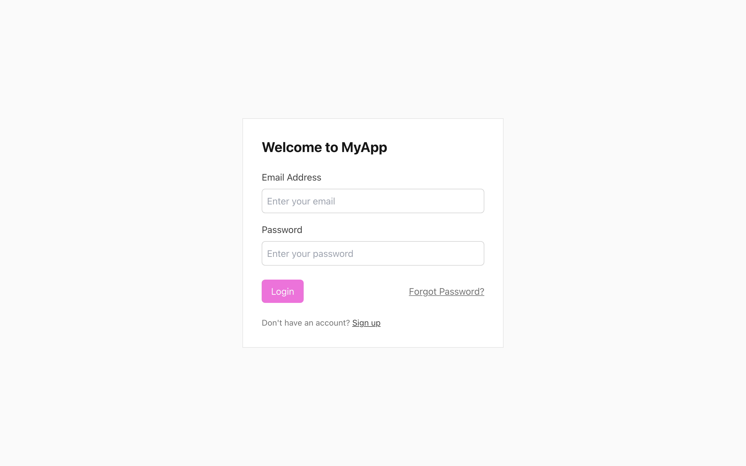 Wireframe example for Logging In