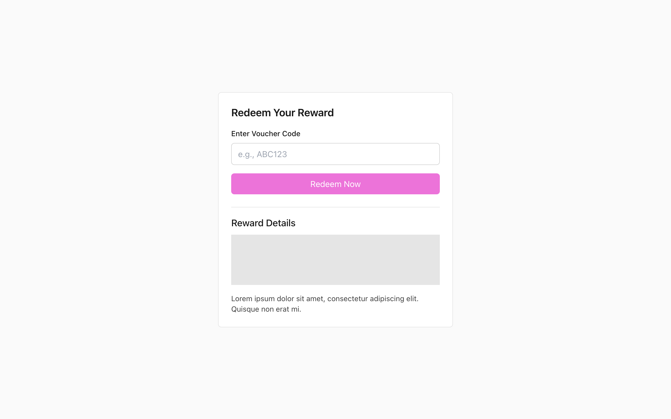 Wireframe example for Redeeming