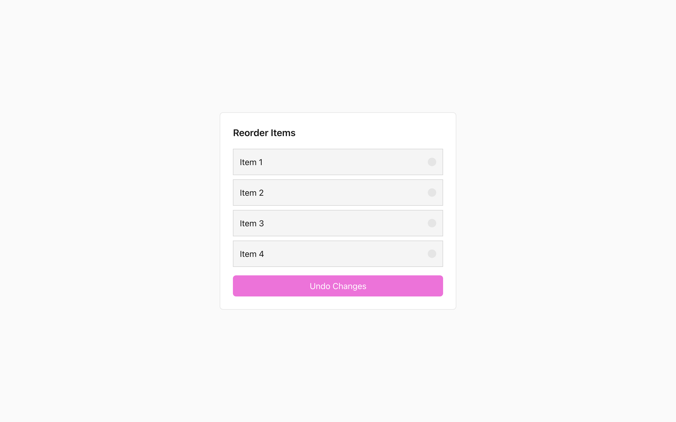 Wireframe example for Reordering