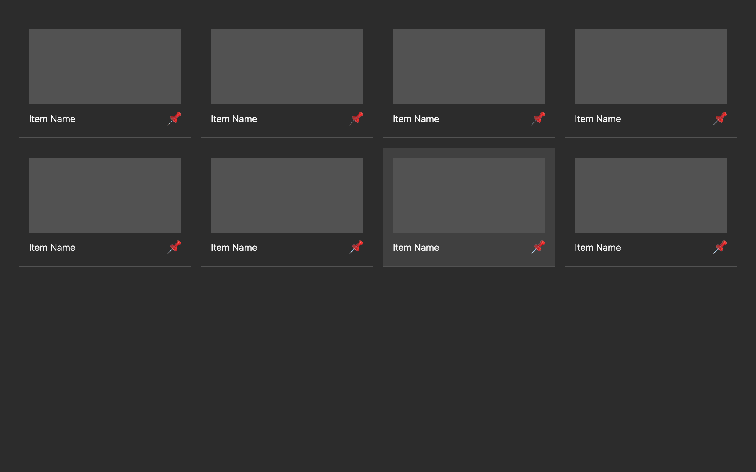 Wireframe example for Favorite/Pin Items