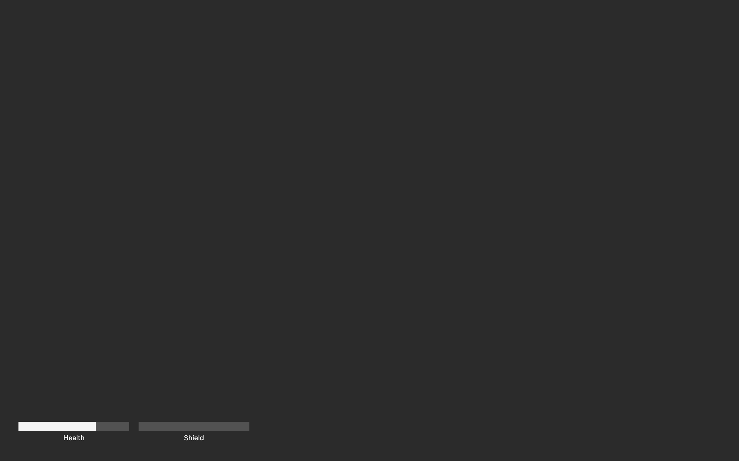 Wireframe example for Health & Shield Bar