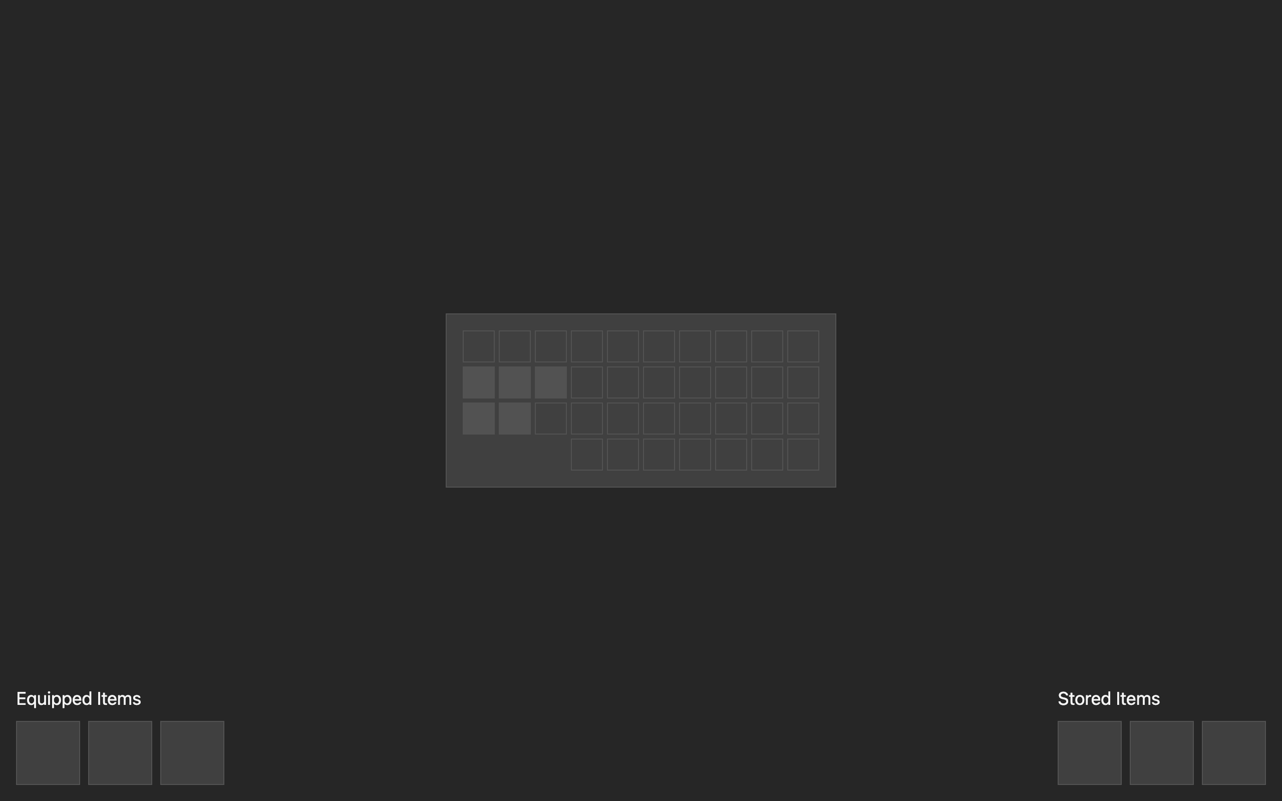 Wireframe example for Tetris-style Inventory