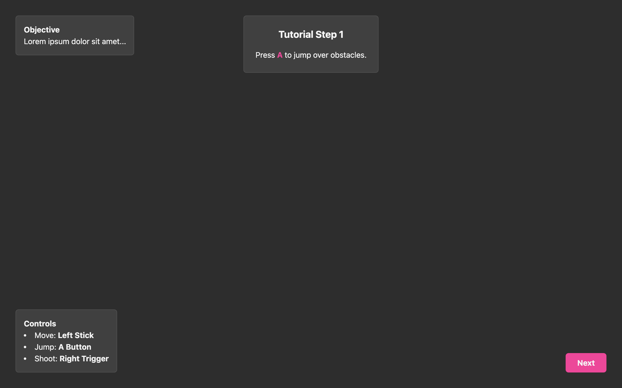 Wireframe example for Tutorial Overlay Guide
