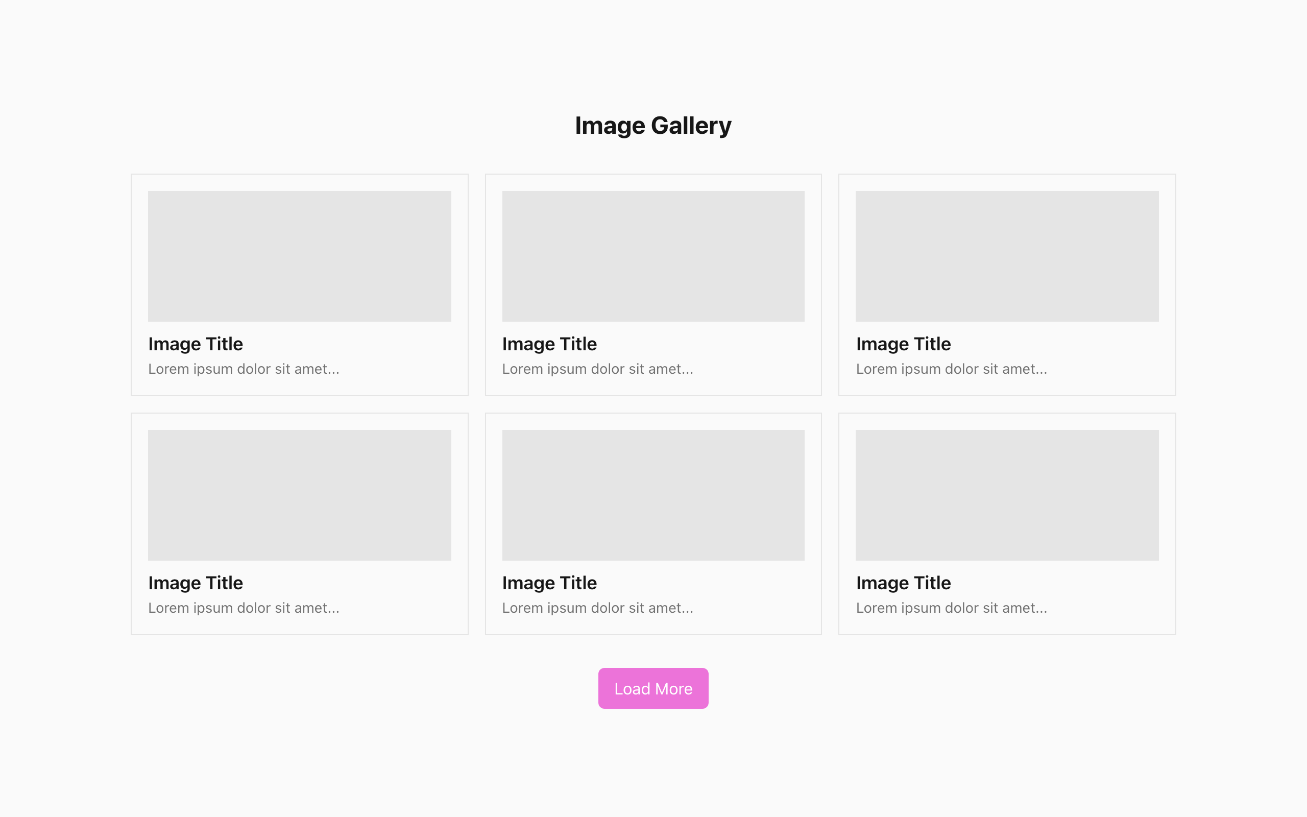 Wireframe example for Image List & Gallery