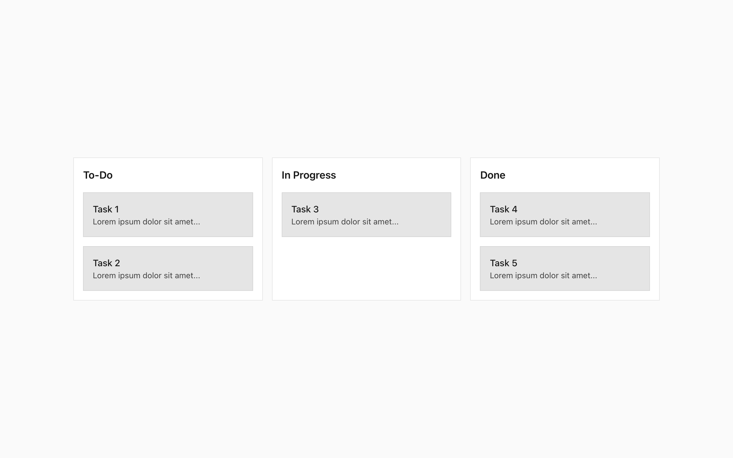 Wireframe example for Kanban Board