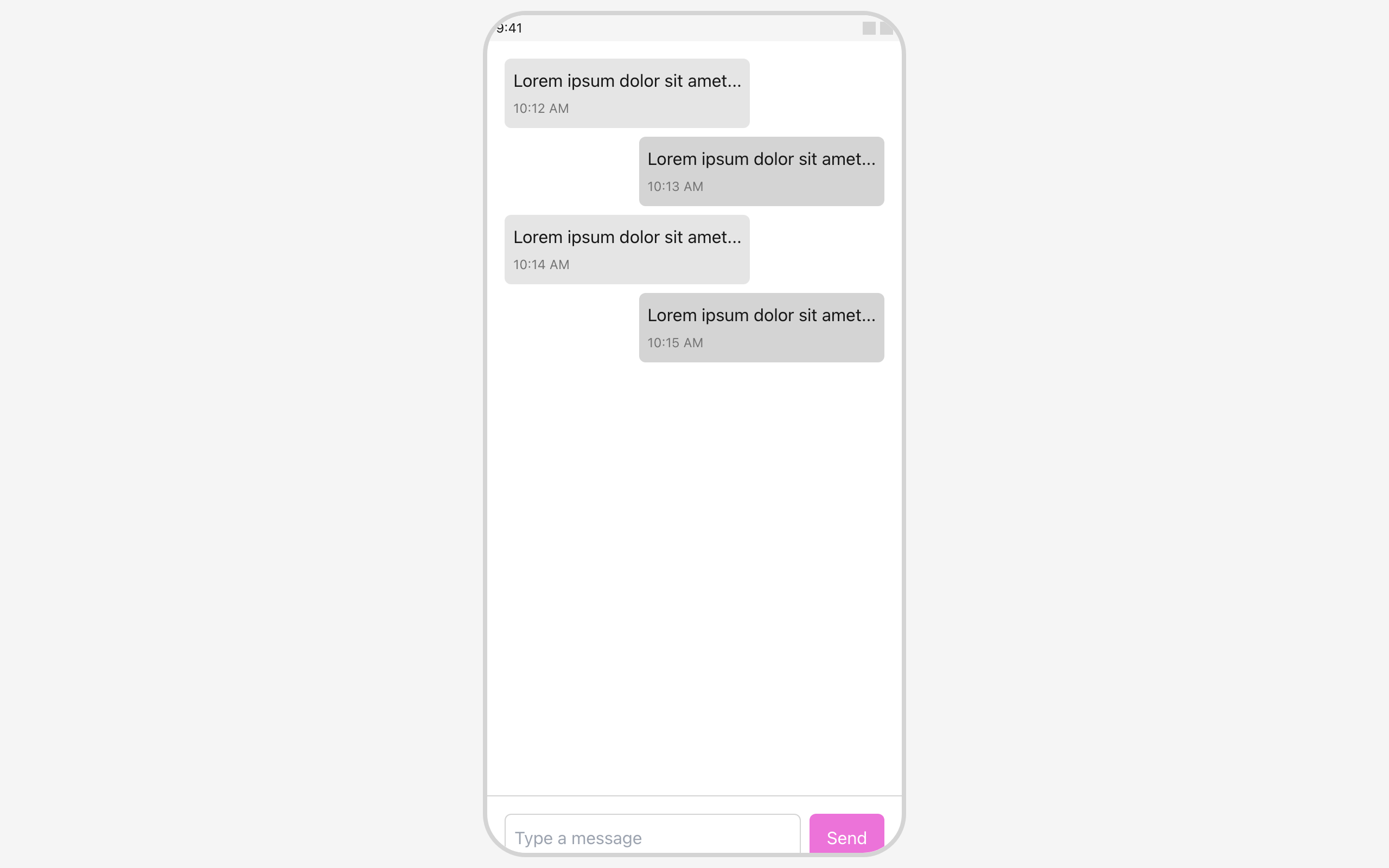 Wireframe example for Chat Conversation Screen