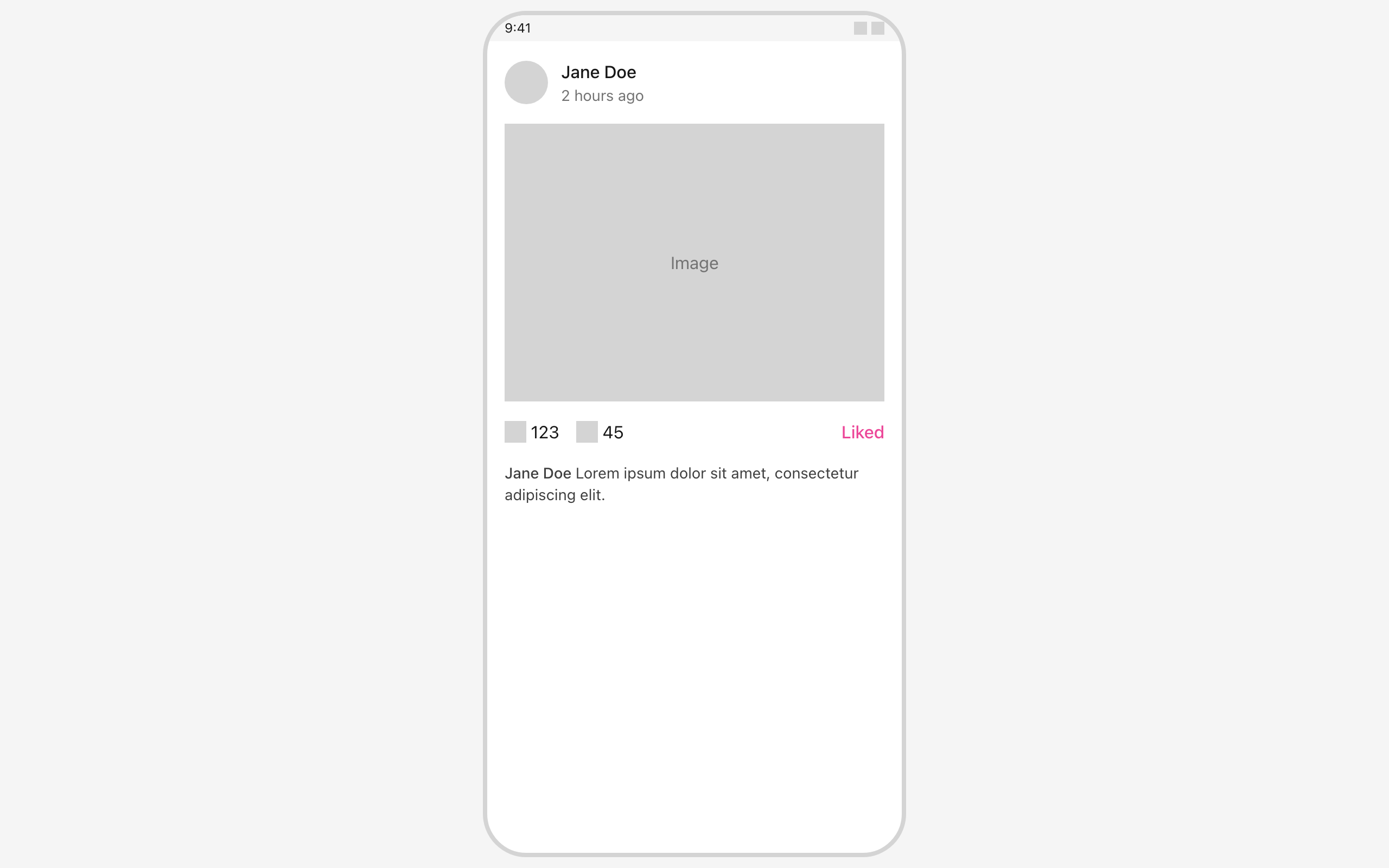 Wireframe example for Double-Tap to Like Image
