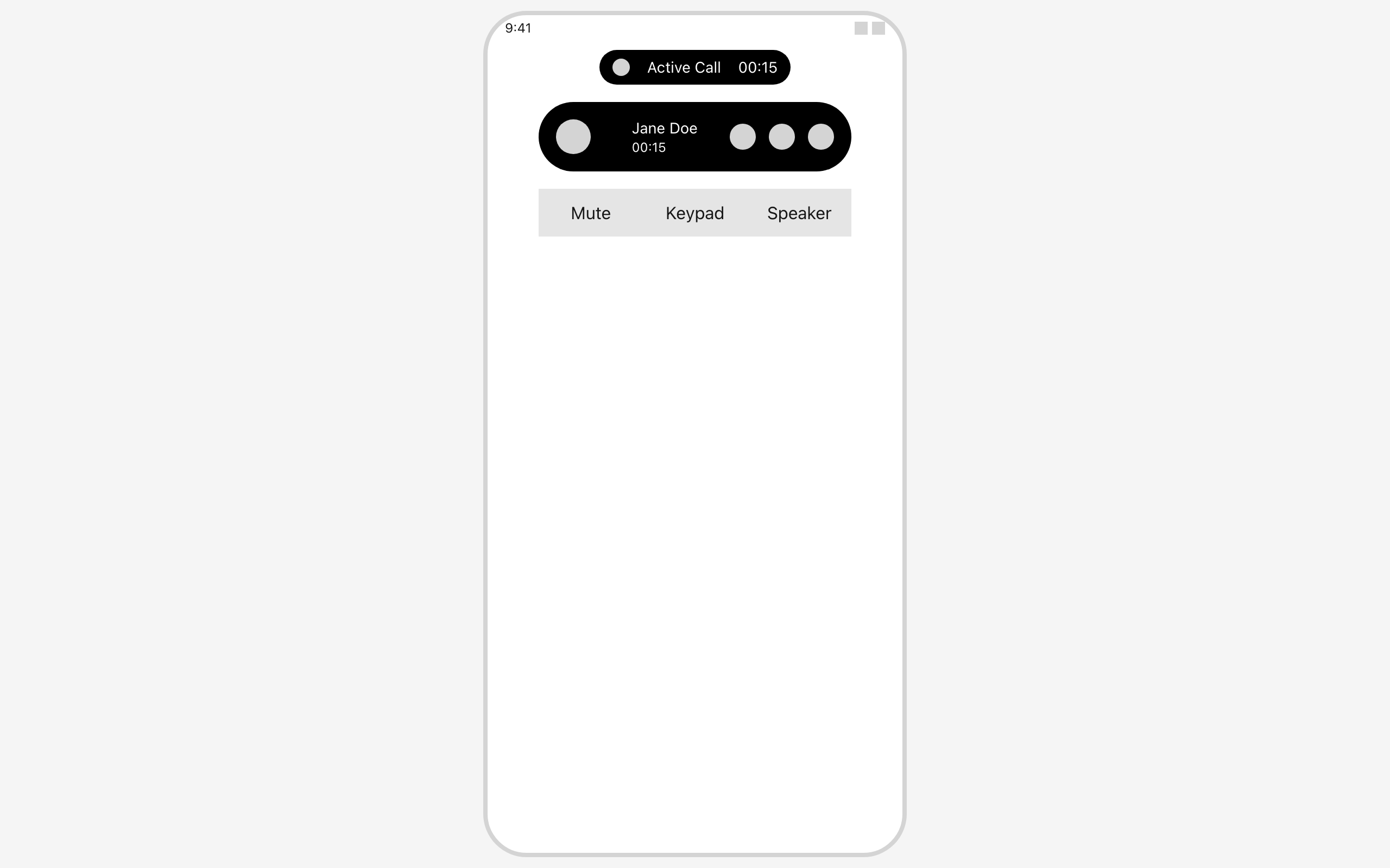 Wireframe example for Dynamic Island (Compact ↔ Expanded)
