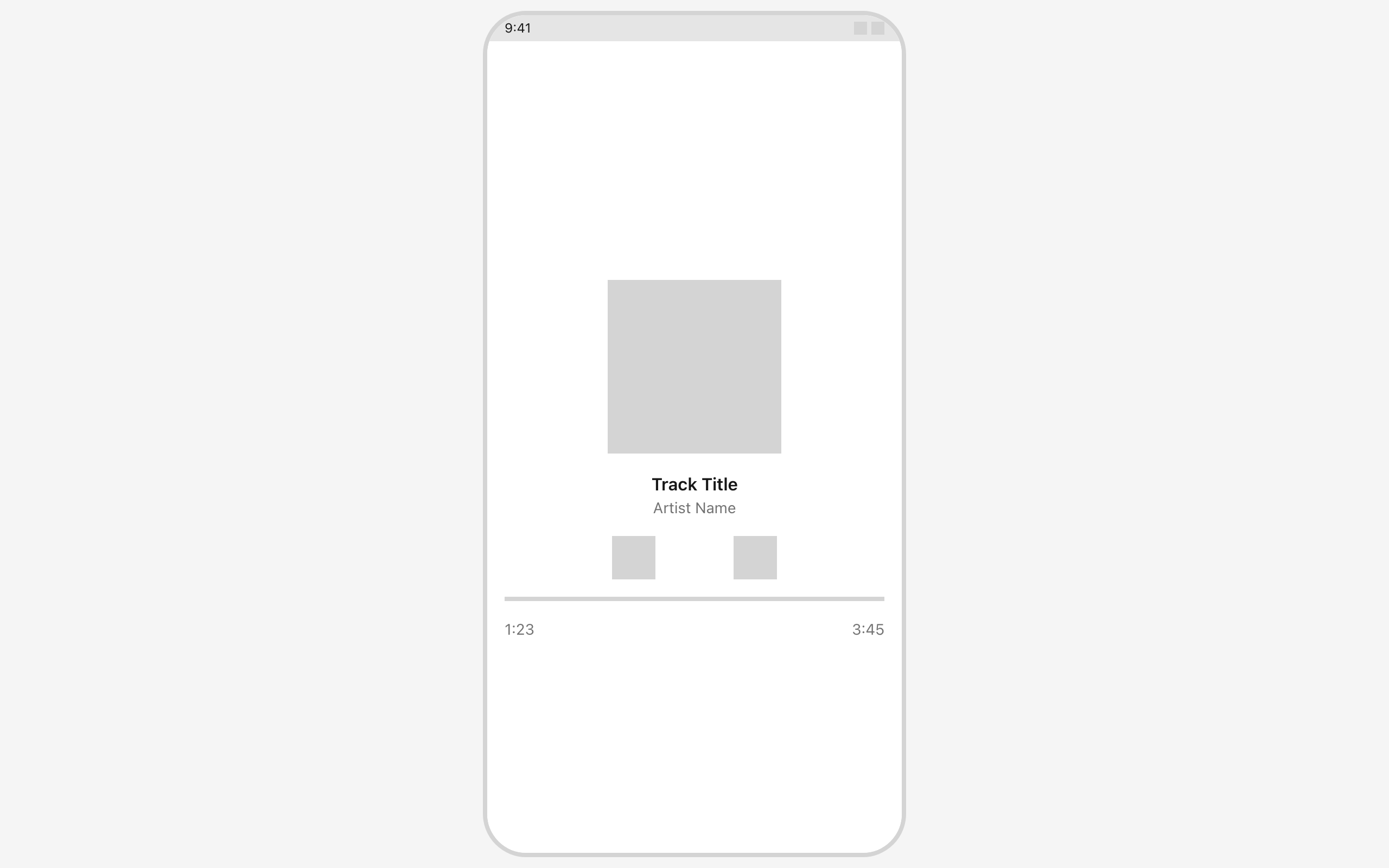 Wireframe example for Lock Screen Music Controls