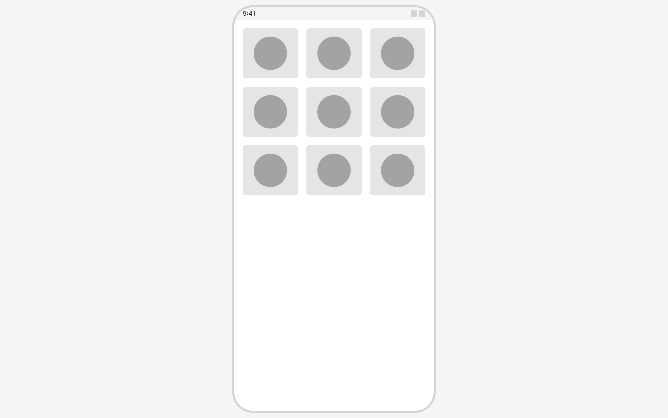 Wireframe example for Drag-to-Reorder Grid