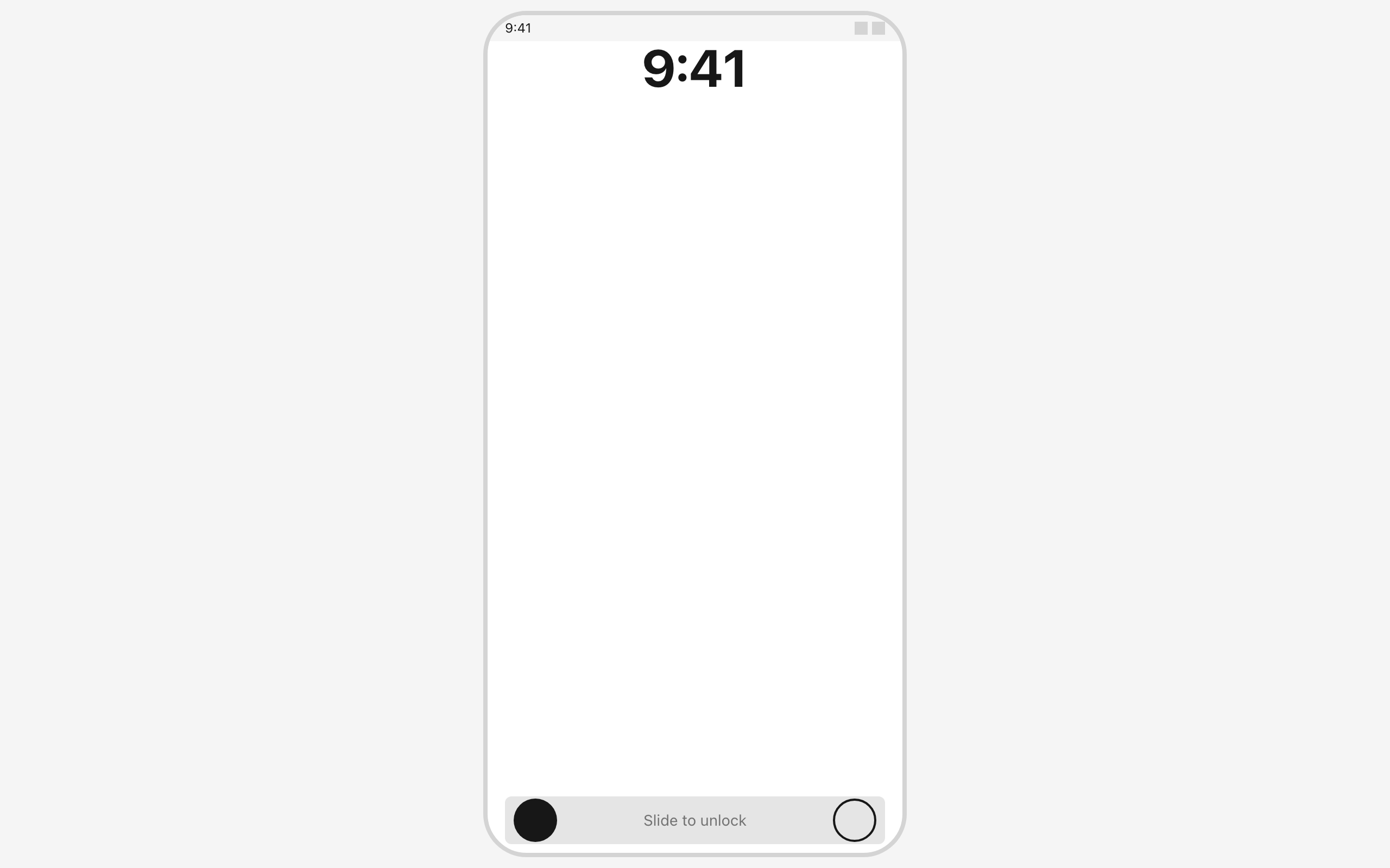 Wireframe example for Slide-to-Unlock Control