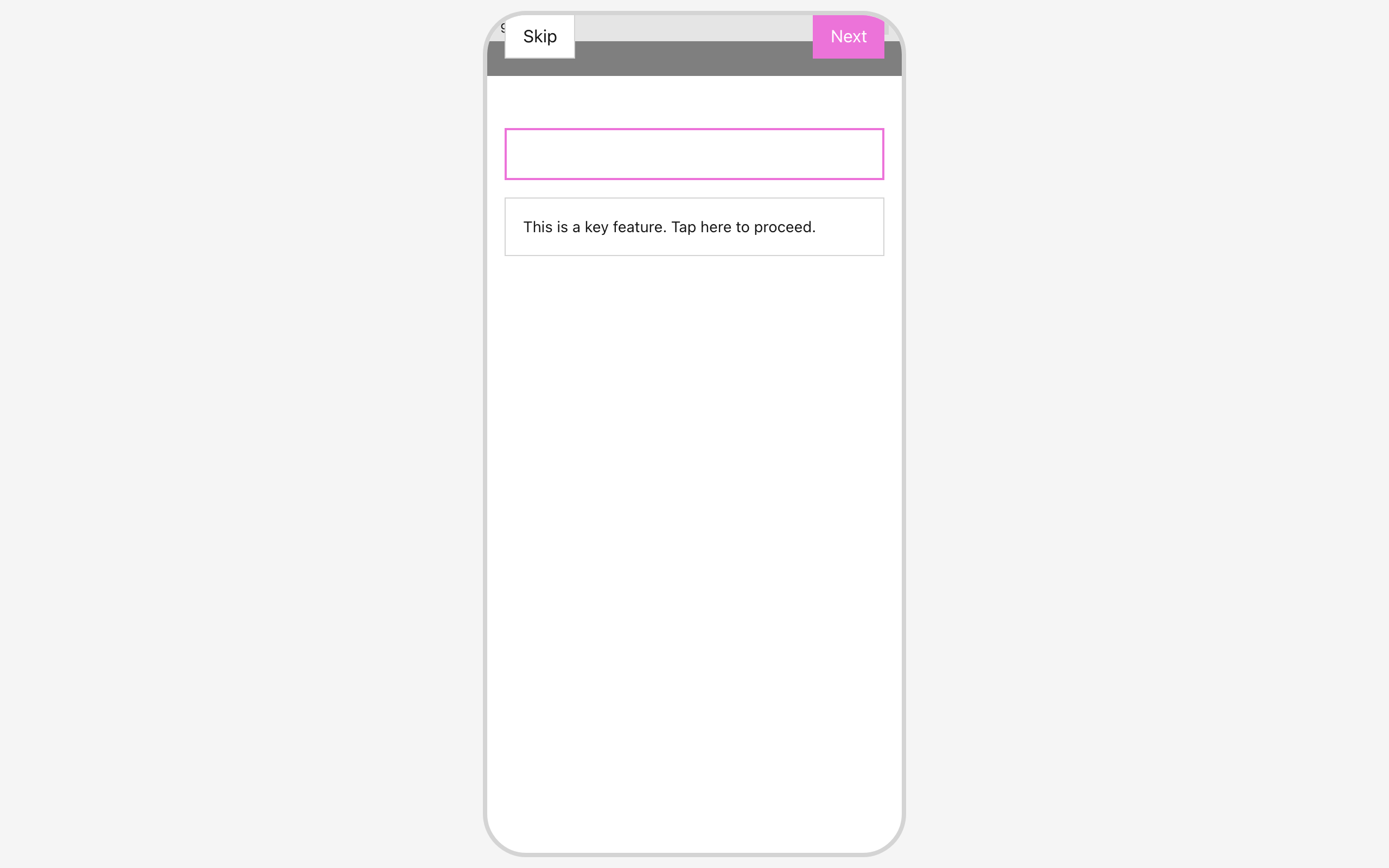 Wireframe example for Tutorial Overlay Highlight