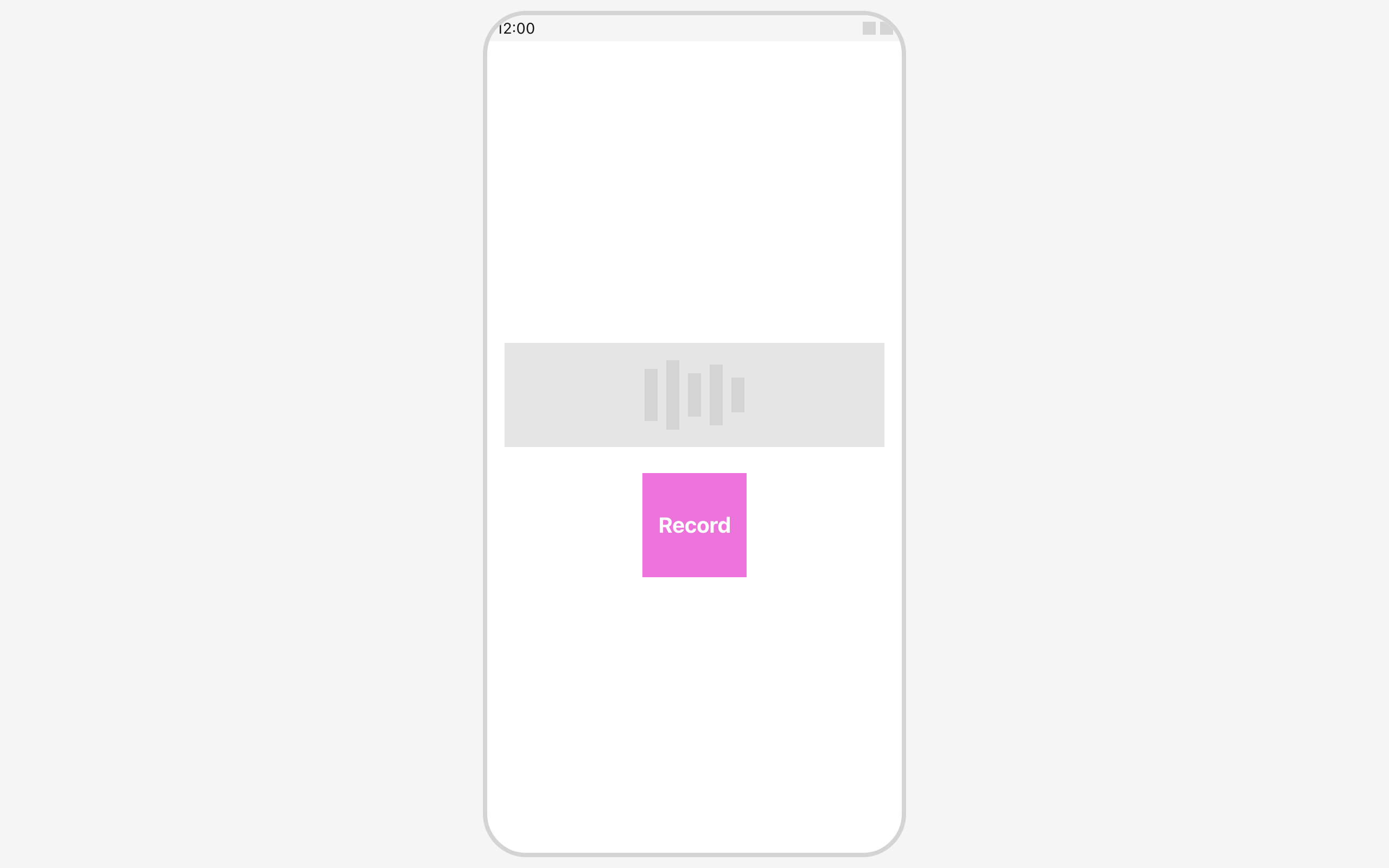 Wireframe example for Voice Memo Recorder