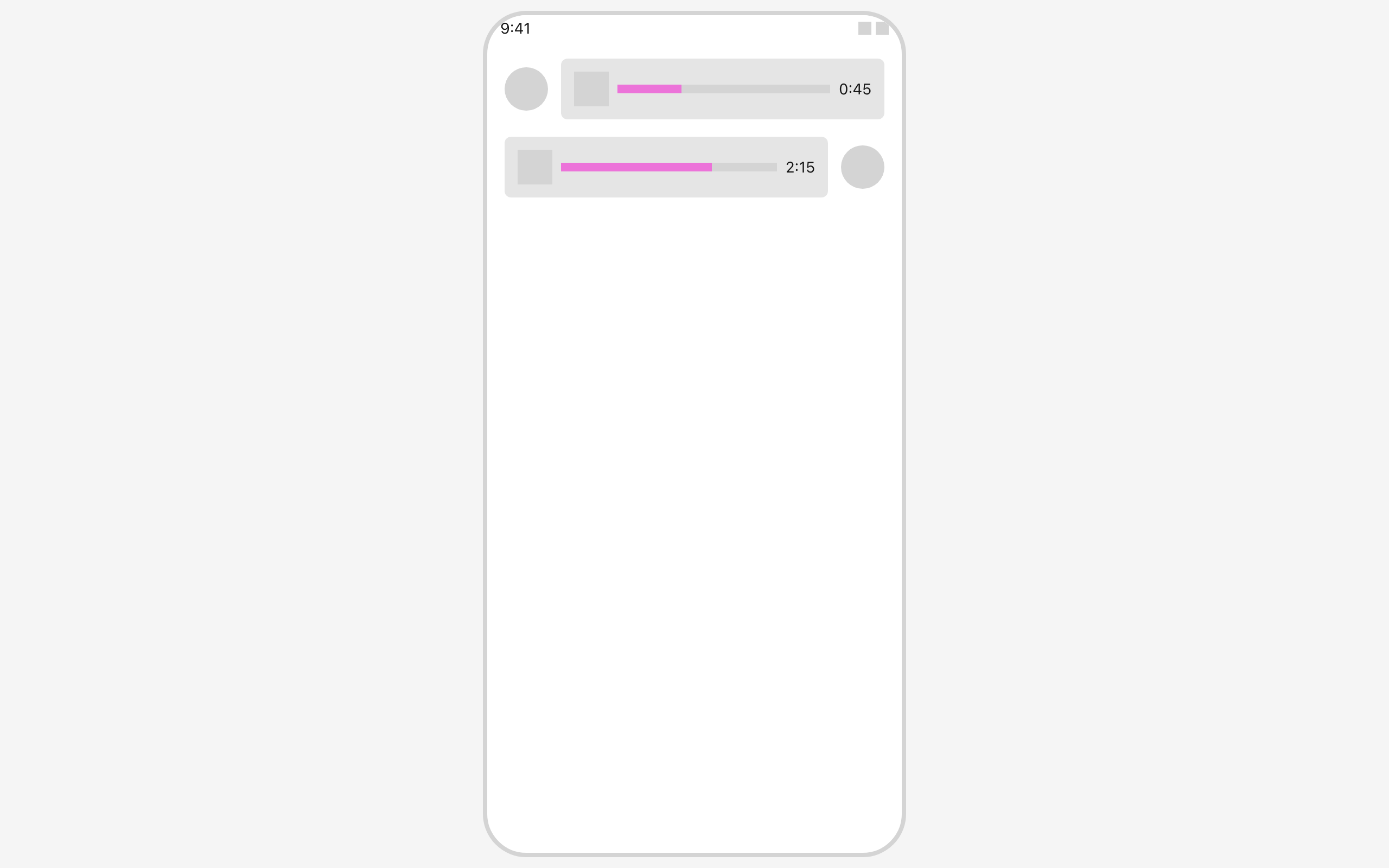 Wireframe example for Voice Message Player