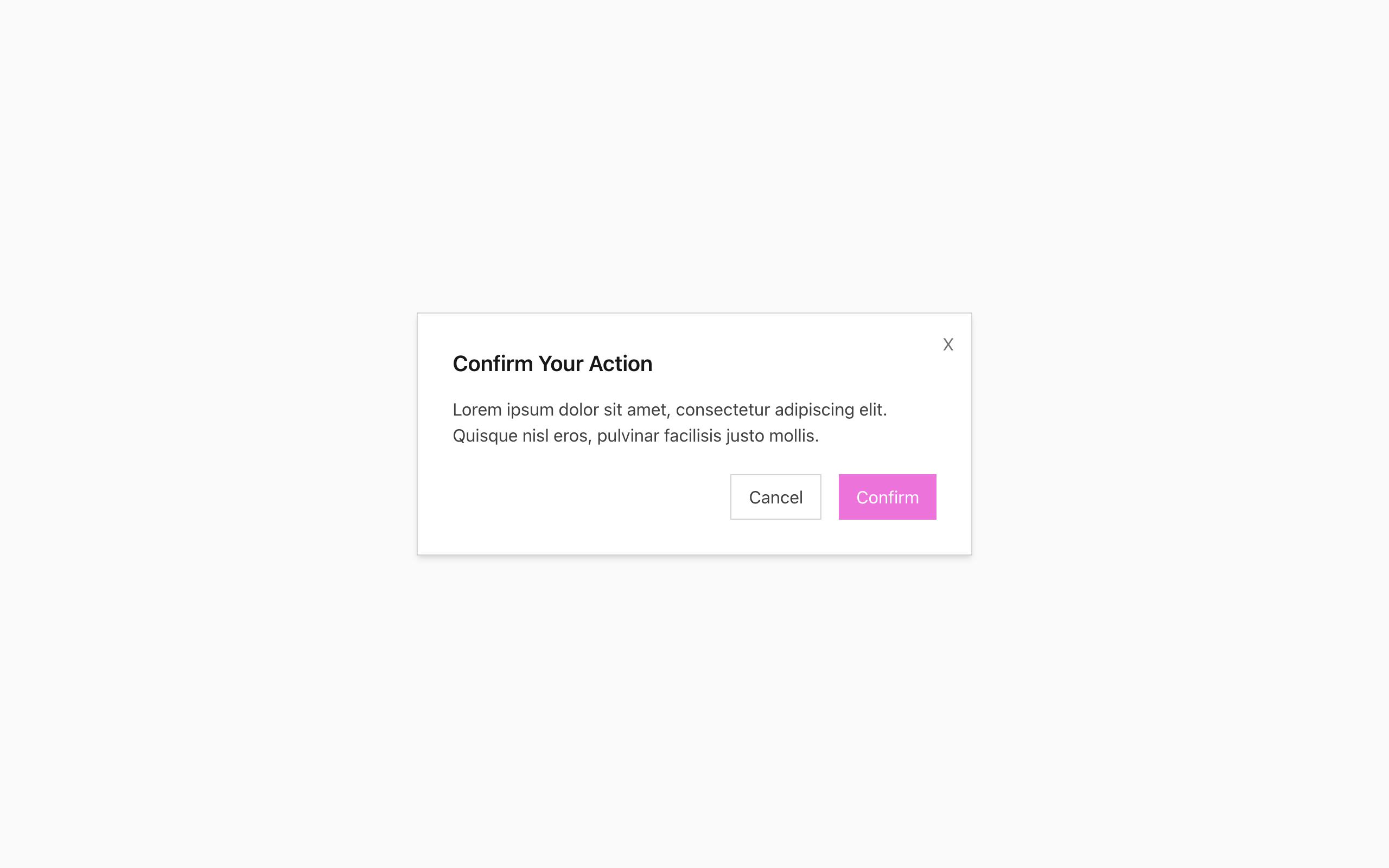 Wireframe example for Modal