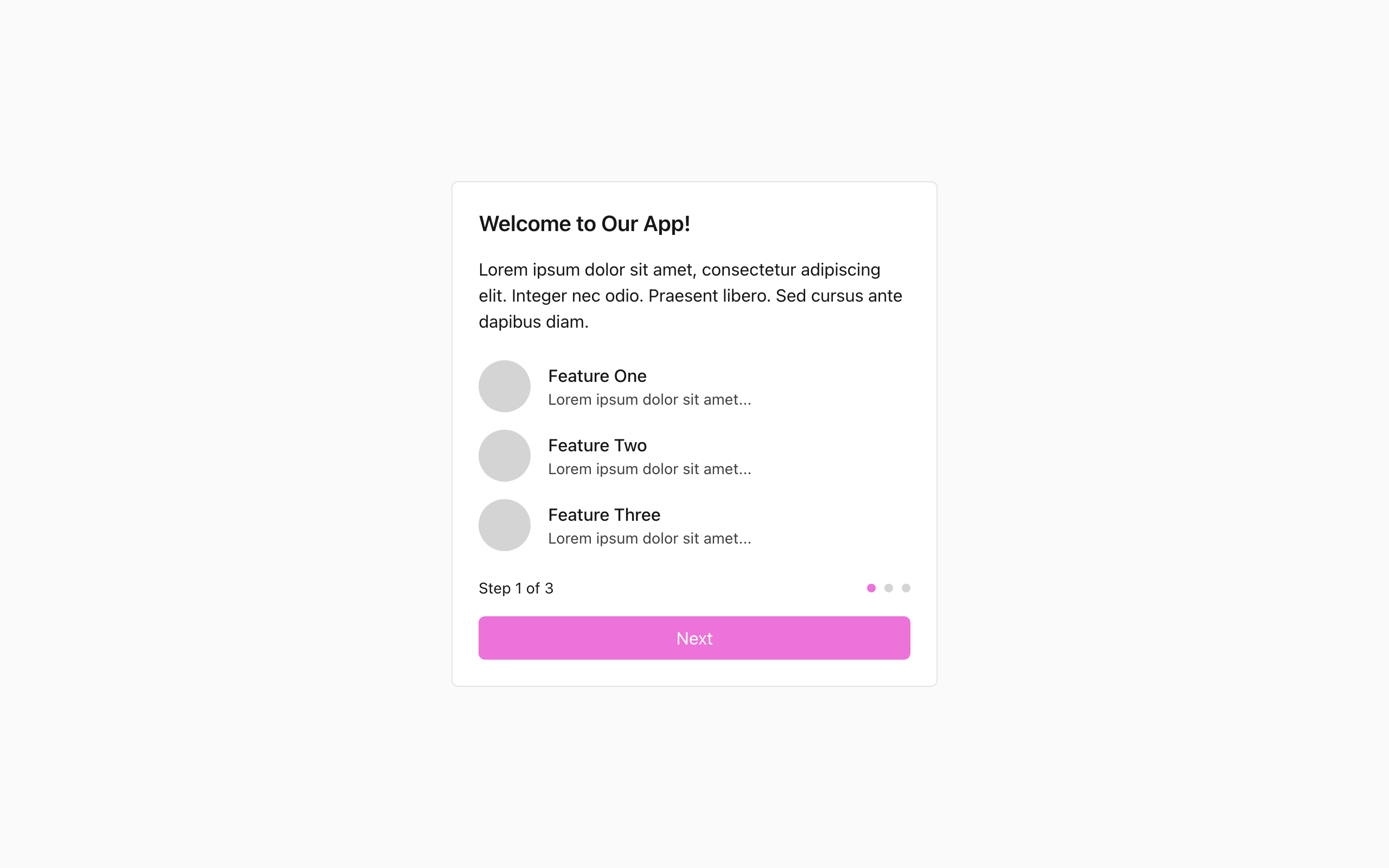 Wireframe example for Onboarding (spotlight)