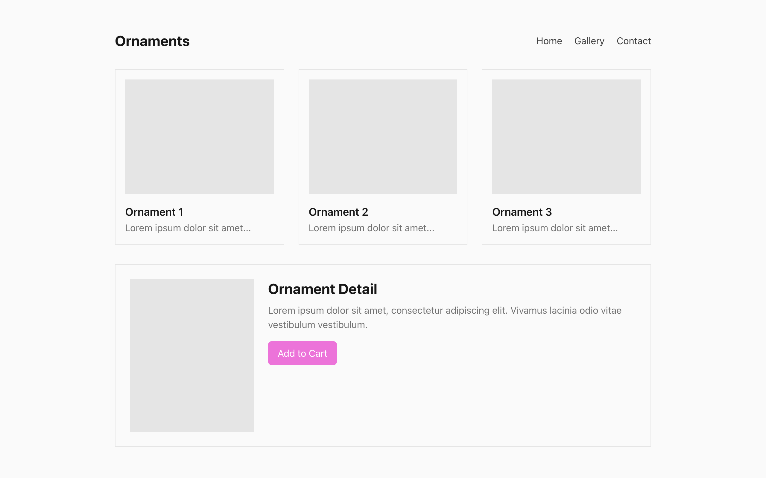 Wireframe example for Ornaments