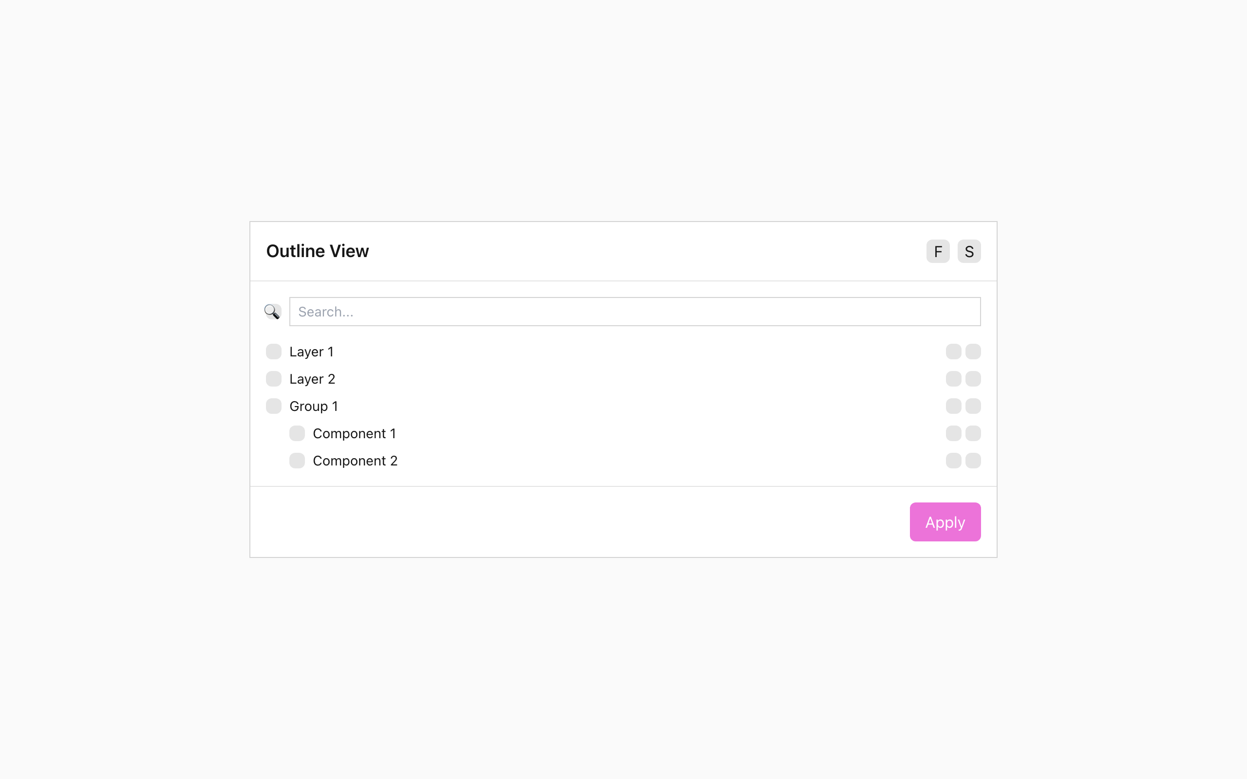 Wireframe example for Outline views