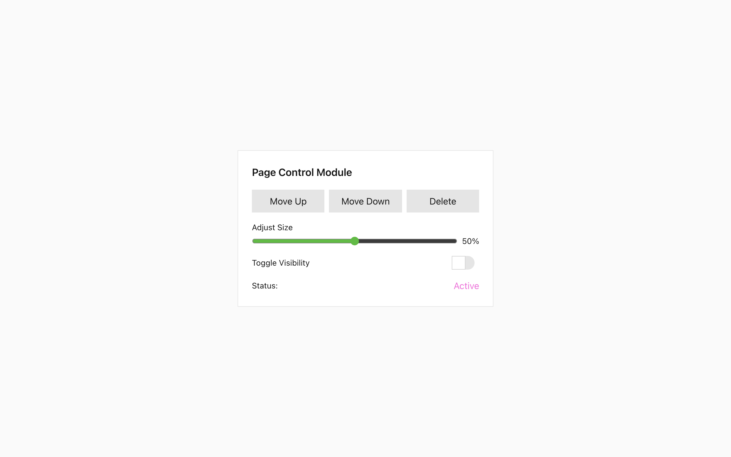 Wireframe example for Page Control