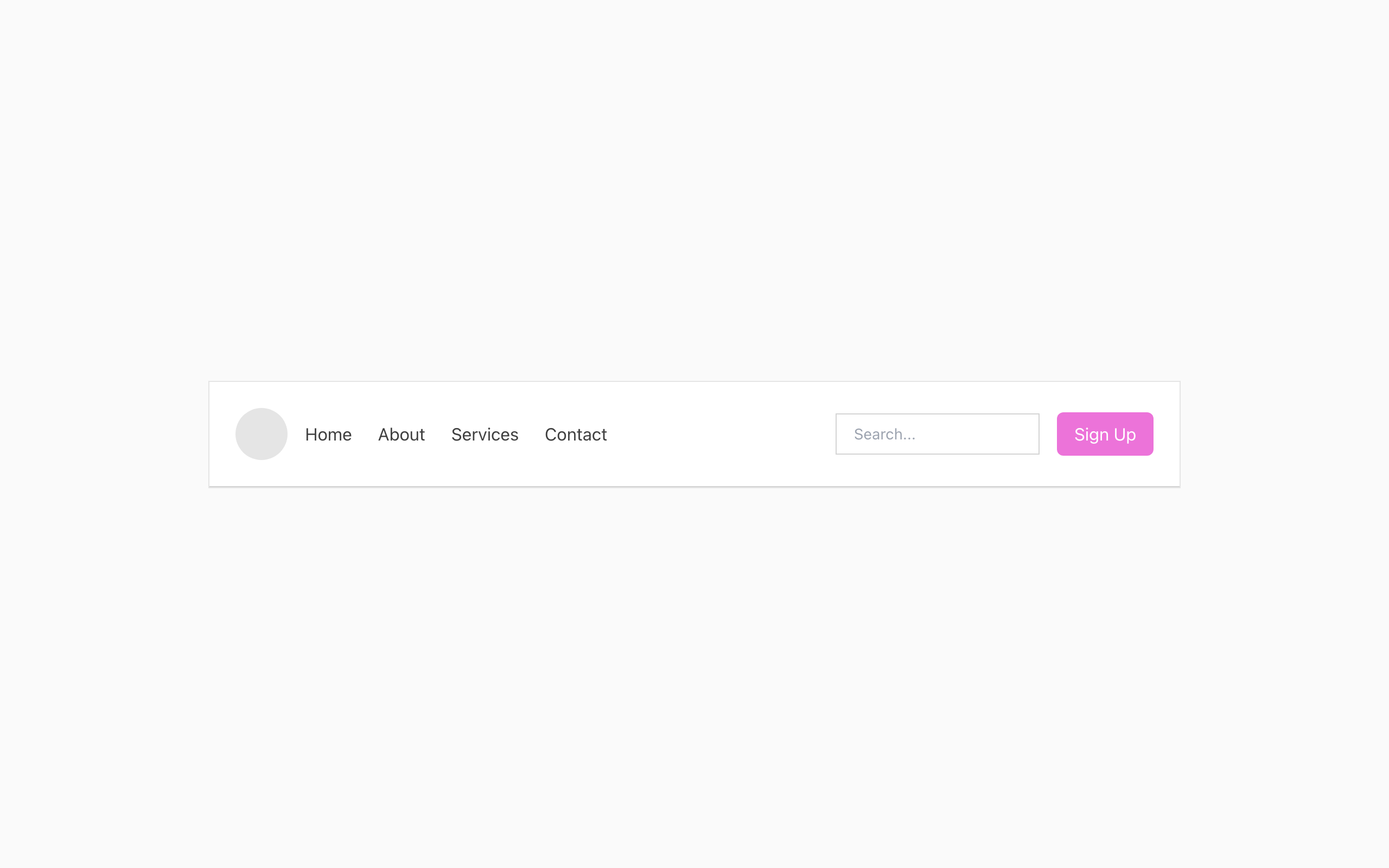 Wireframe example for Page header