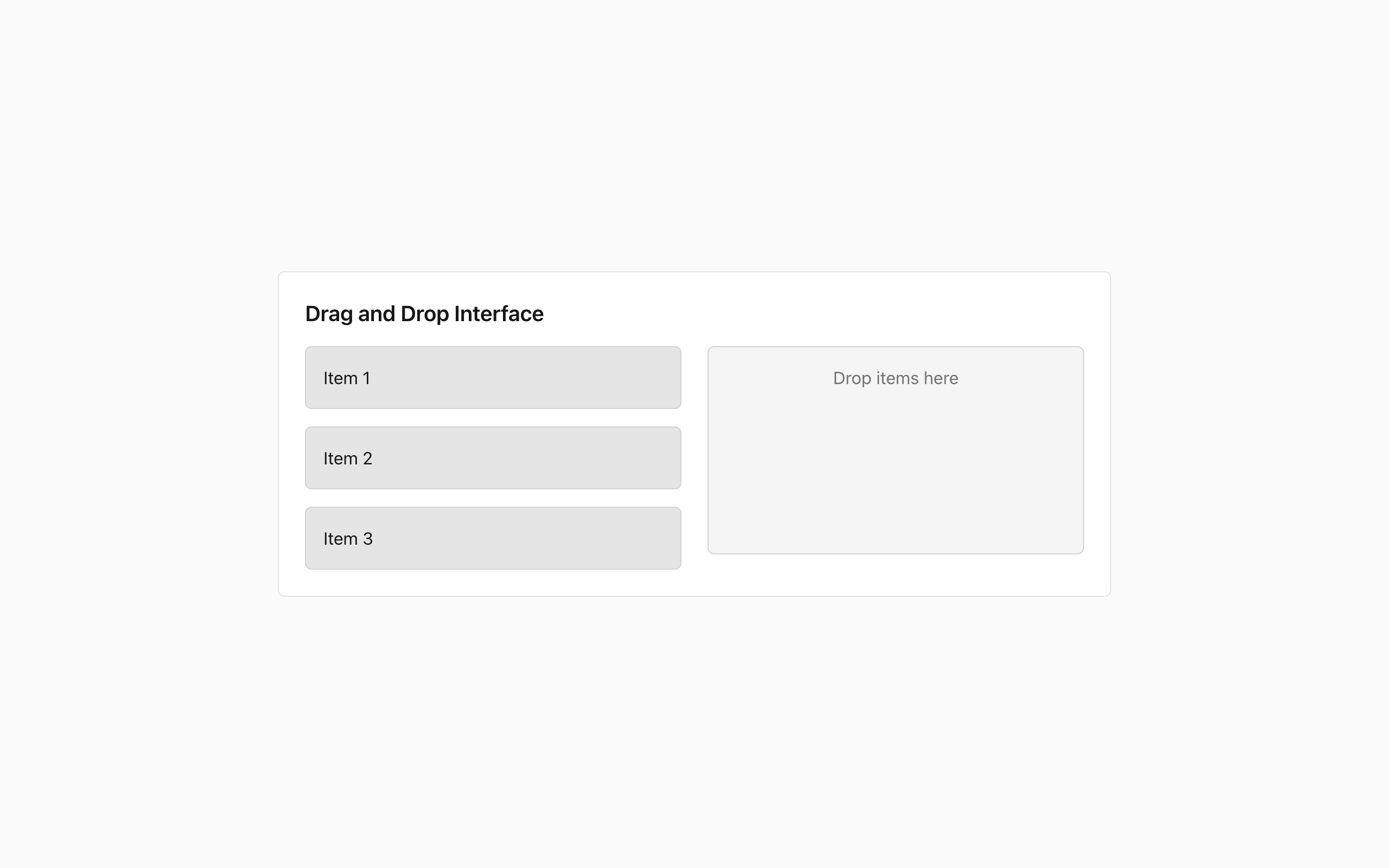 Wireframe example for Drag and drop