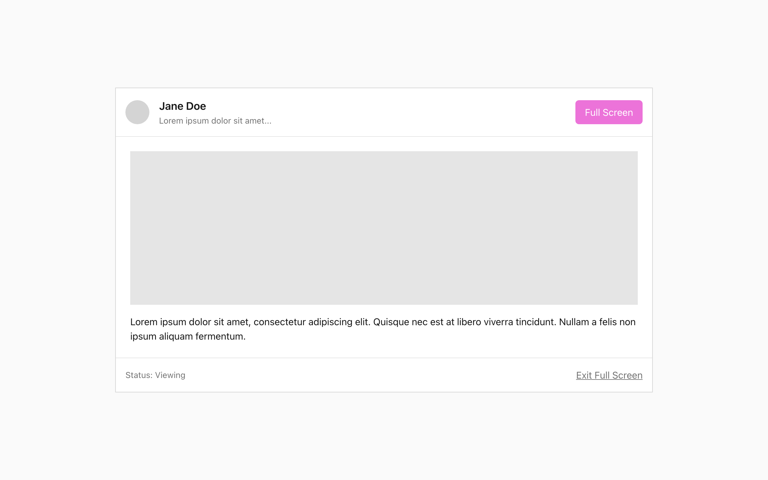 Wireframe example for Going full screen