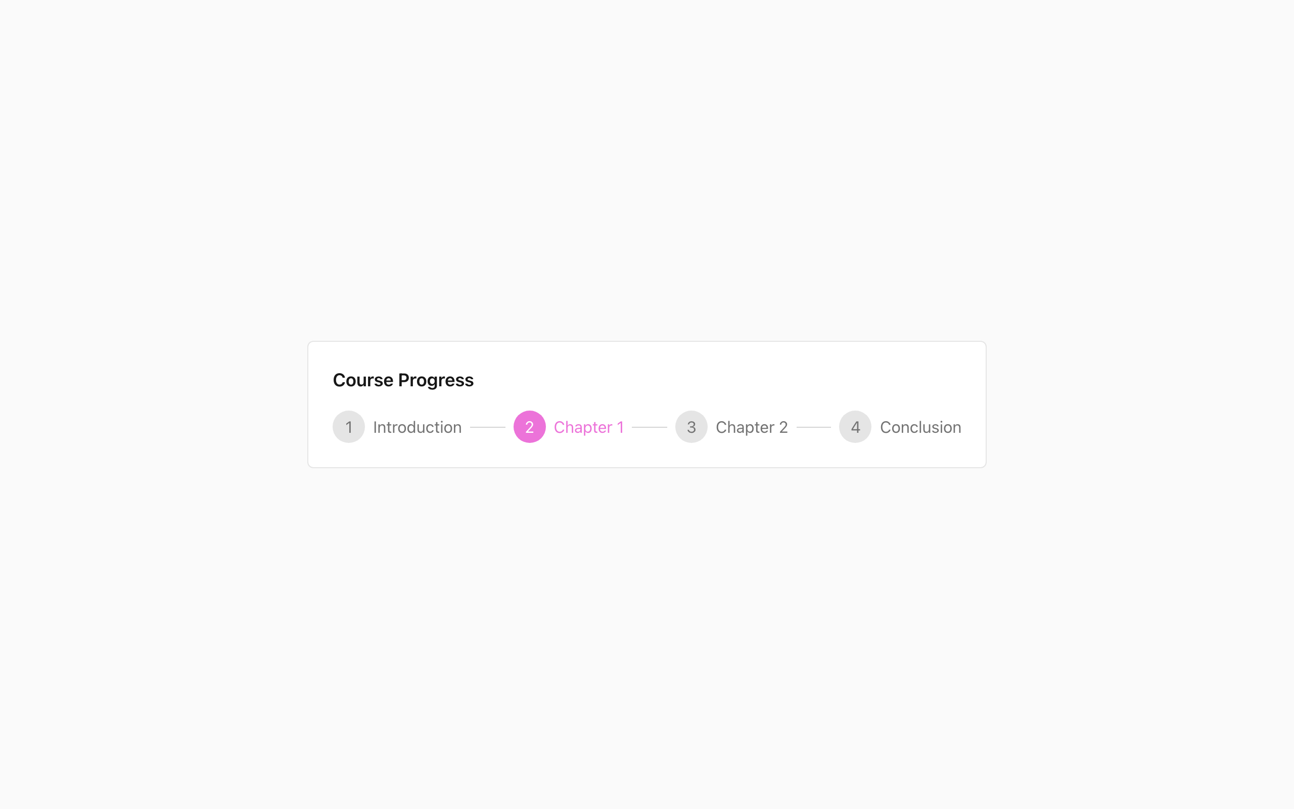 Wireframe example for Progress tracker