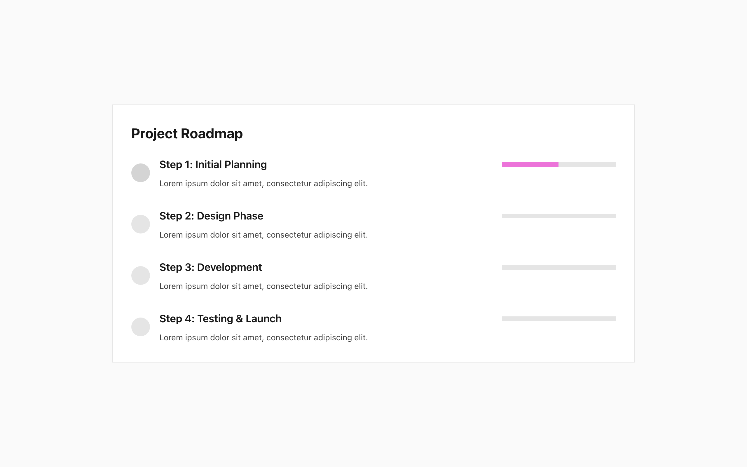 Wireframe example for Roadmap
