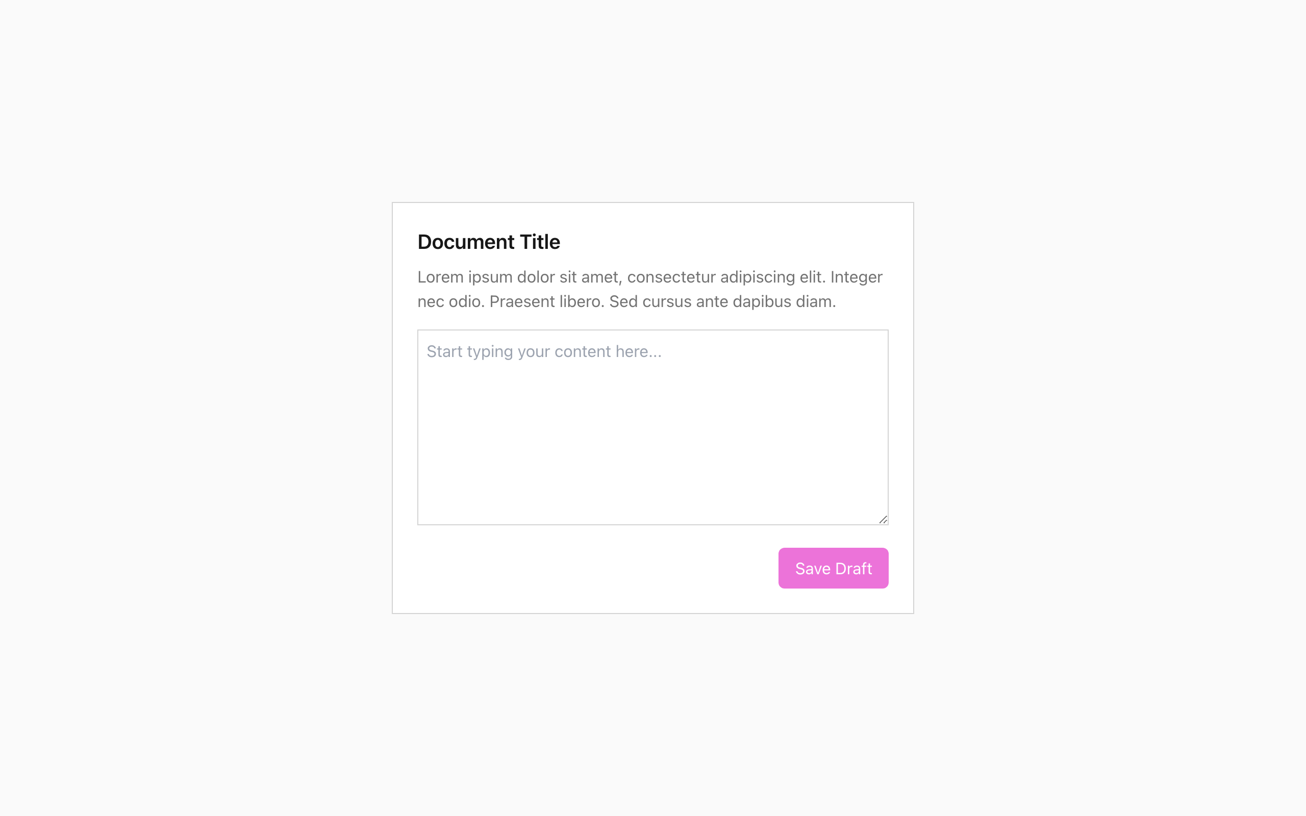 Wireframe example for Save draft
