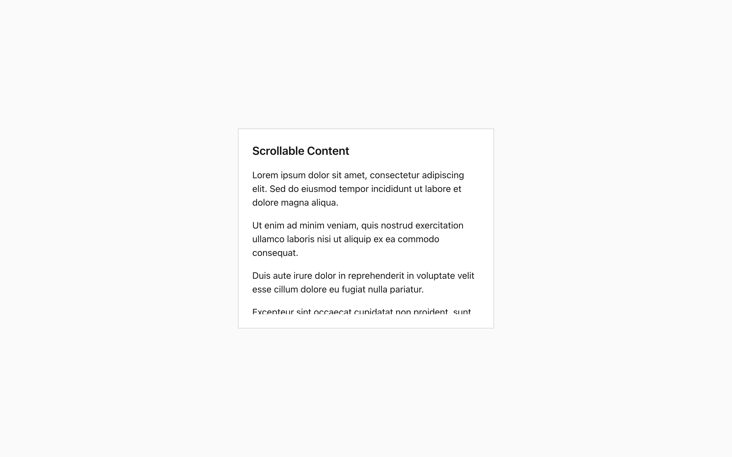 Wireframe example for Scroll bar