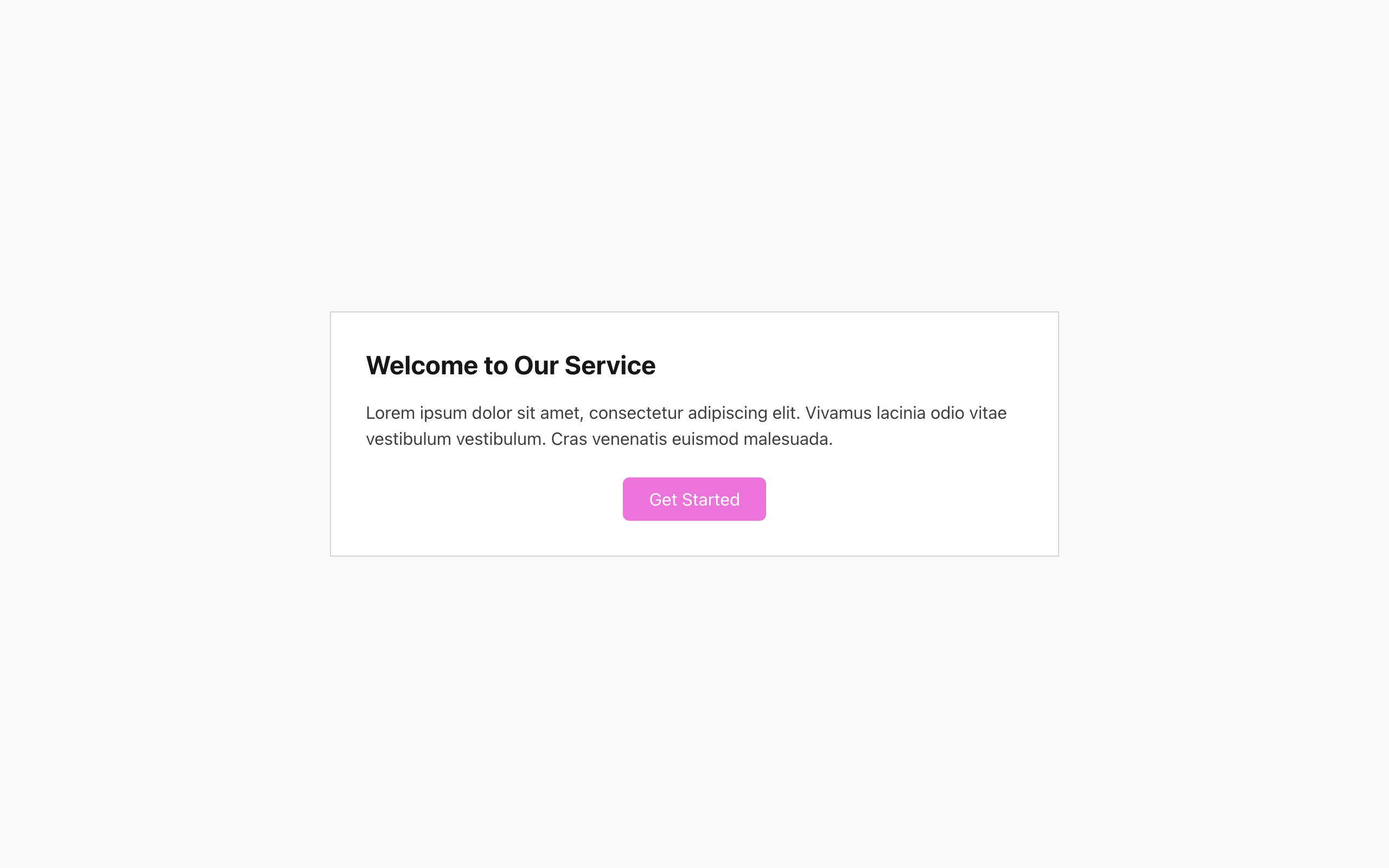 Wireframe example for Section message