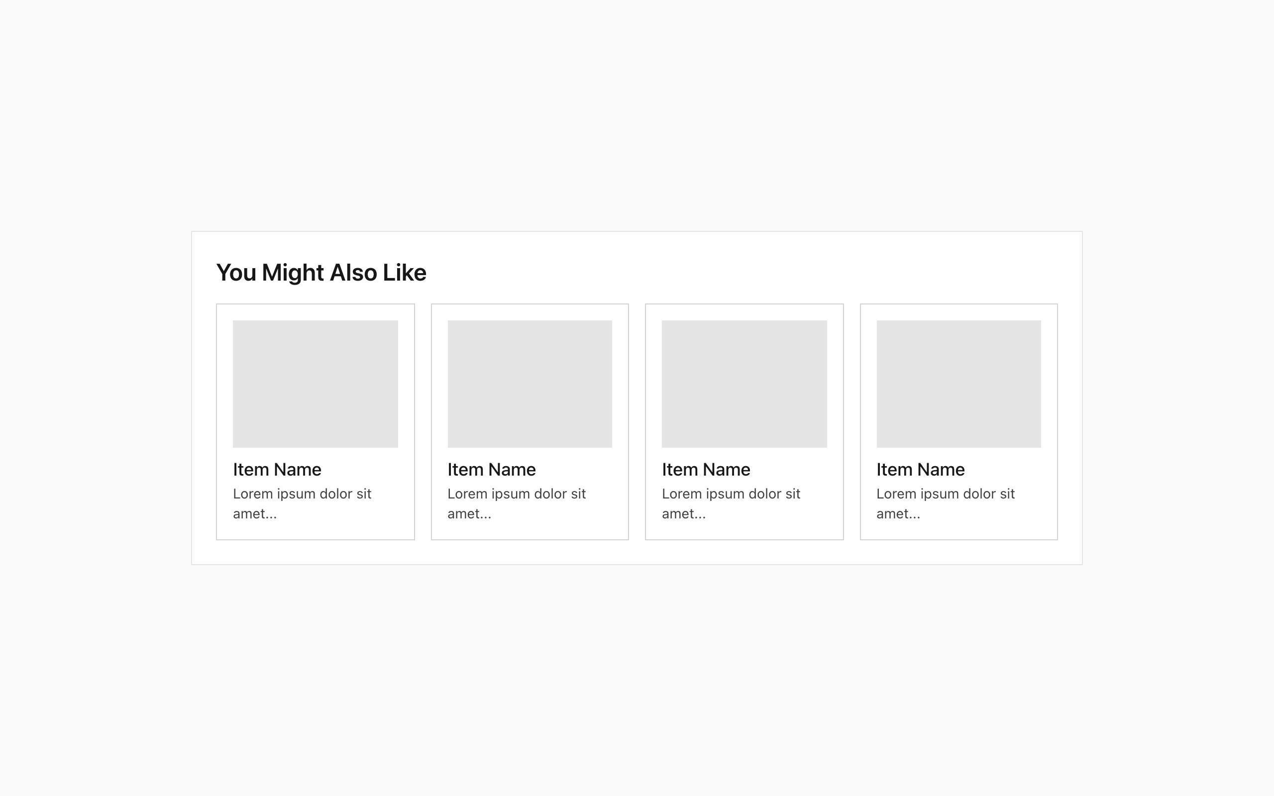 Wireframe example for Suggestions & Similar Items