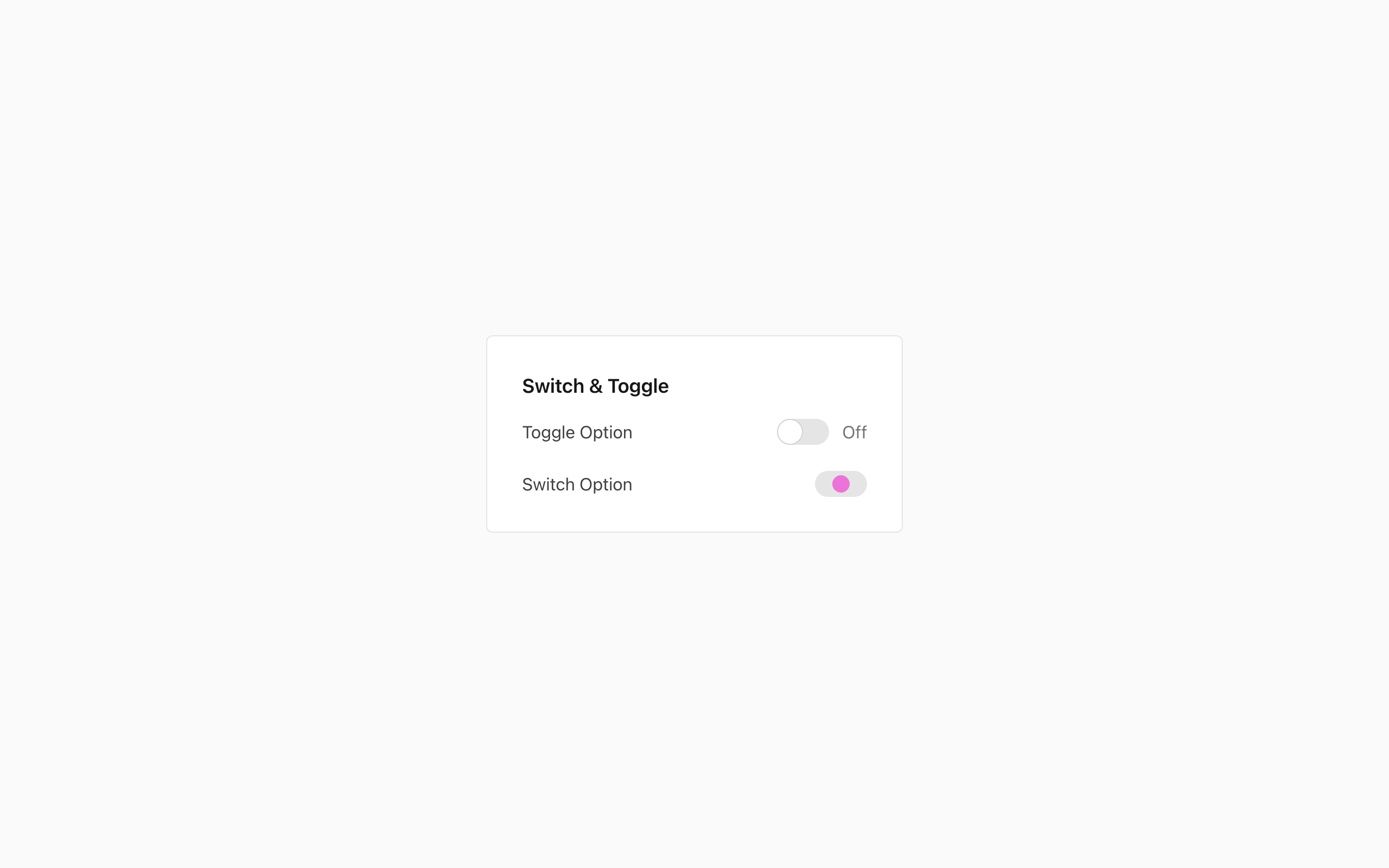 Wireframe example for Switch & Toggle
