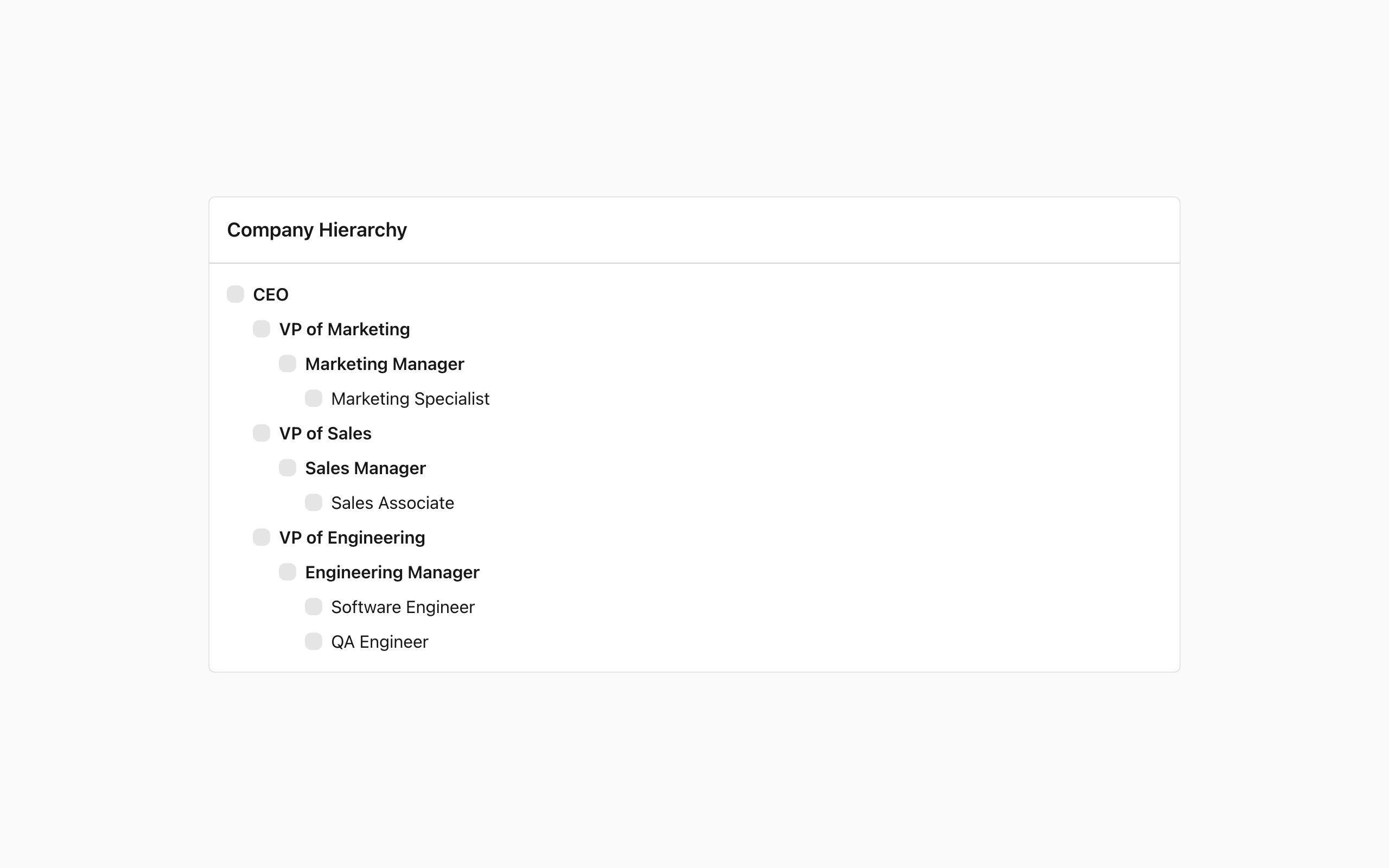 Wireframe example for Table tree